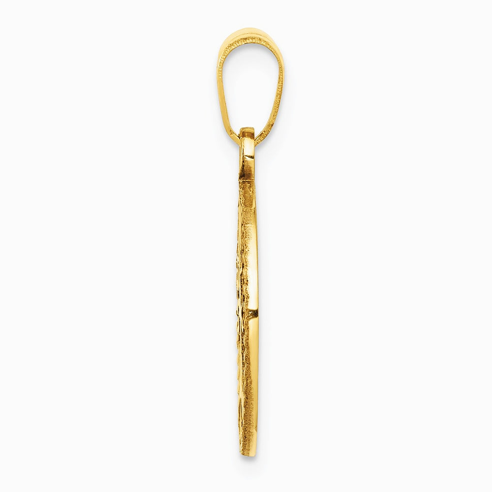 10K / 14K Yellow Gold Gold Polished Small Tree of Life in Round Pendant - Product Photo