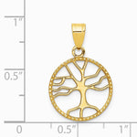 10K / 14K Yellow Gold Gold Polished Small Tree of Life in Round Pendant - Product Photo