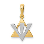 14K Two-tone Star of David w/Shin Charm - Product Photo