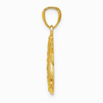 14K Yellow Gold Gold Polished and Textured Moon and Stars Pendant - Product Photo