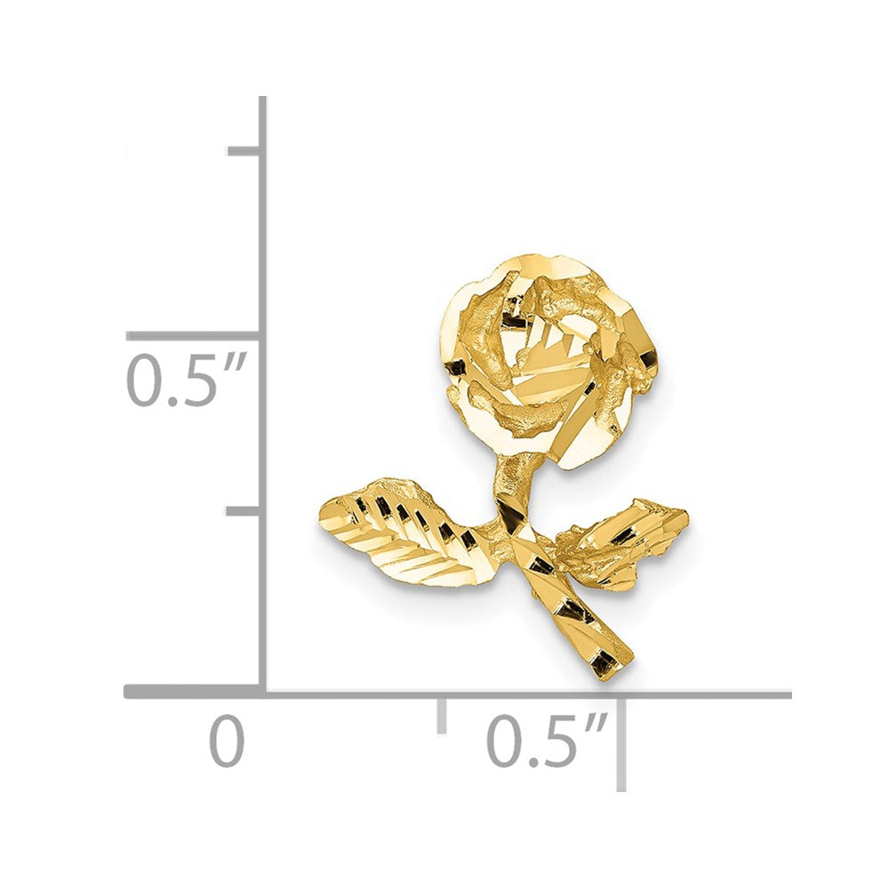 14k Satin Diamond-cut Rose Chain Slide - Product Photo