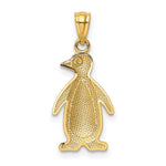14K Yellow and White Gold Polished/Textured Penguin Pendant - Product Photo