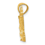 14k Gold Polished and Textured Eagle Pendant - Product Photo