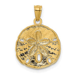 10K / 14K Yellow Gold Gold Polished Large Sand Dollar Pendant - Product Photo
