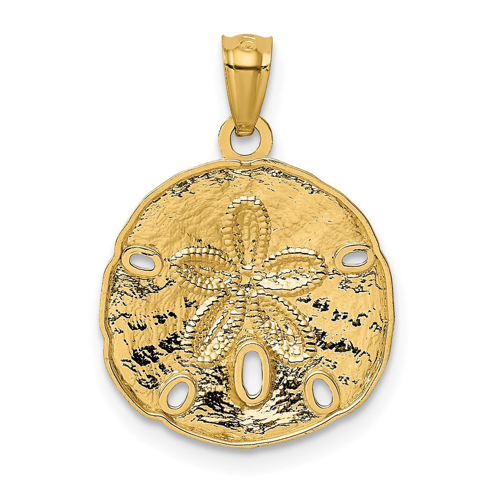10K / 14K Yellow Gold Gold Polished Large Sand Dollar Pendant - Product Photo