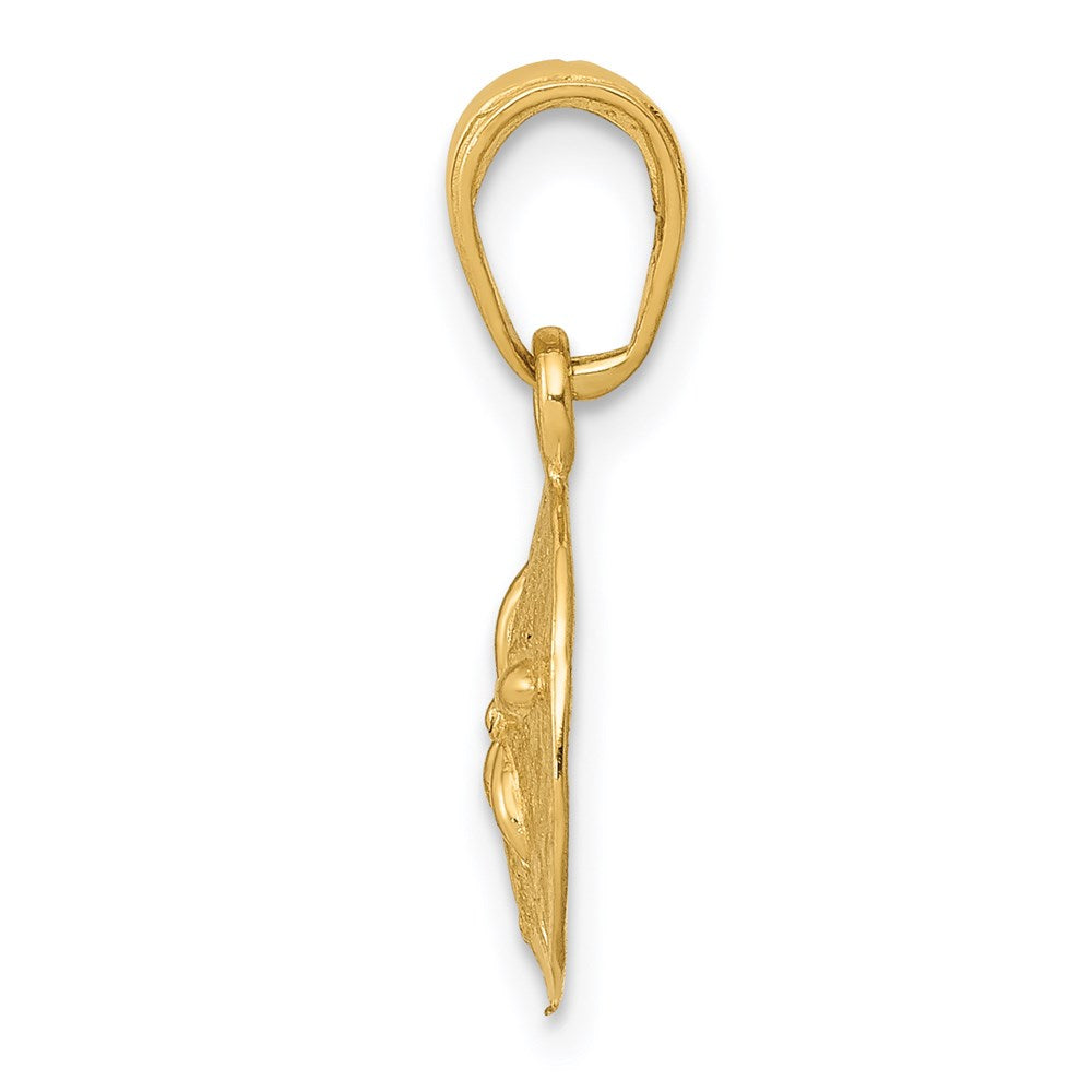 10K / 14K Yellow Gold Sand Dollar Pendant - Product Photo