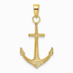 10K / 14K Yellow Gold Gold Polished Anchor Pendant - Product Photo