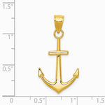 10K / 14K Yellow Gold Gold Polished Anchor Pendant - Product Photo