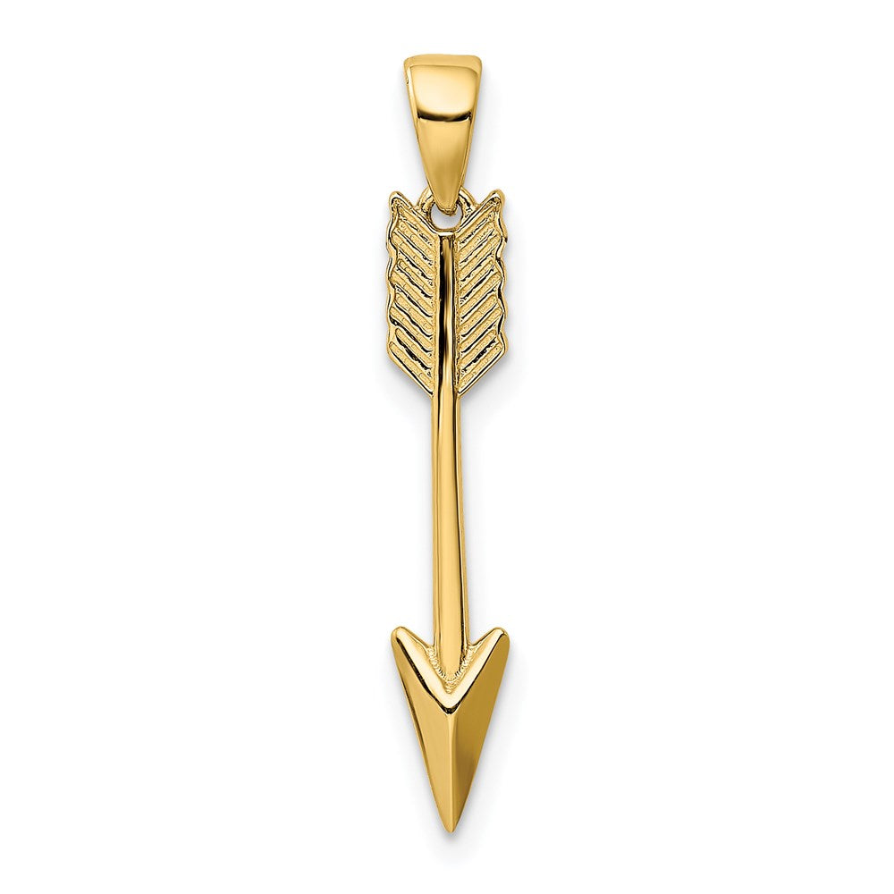 14K Polished 3D Arrow Pendant - Product Photo
