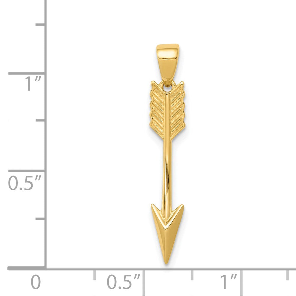 14K Polished 3D Arrow Pendant - Product Photo