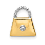 14K and Rhodium Purse Slide Pendant - Product Photo