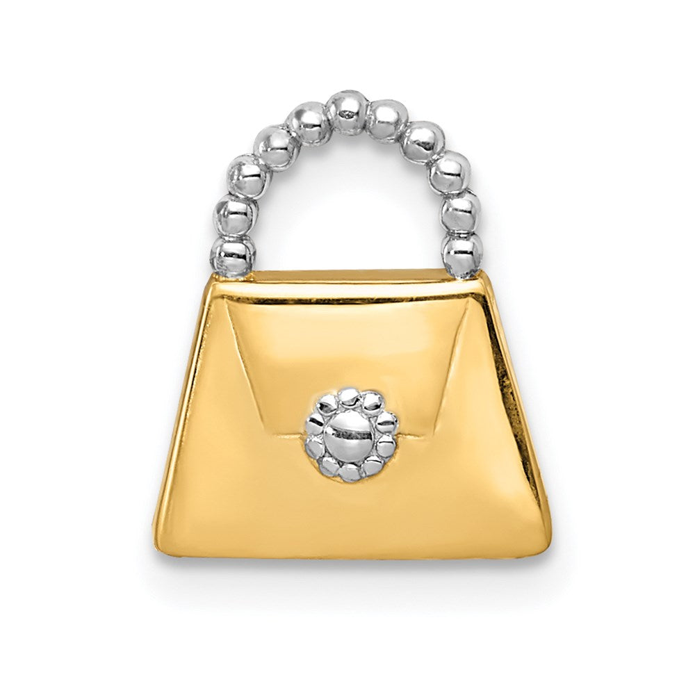 14K and Rhodium Purse Slide Pendant - Product Photo