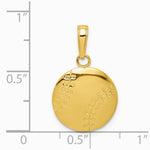 10K / 14K Yellow Gold Gold Polished Baseball Closed Back Pendant - Product Photo