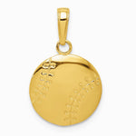 10K / 14K Yellow Gold Gold Polished Baseball Closed Back Pendant - Product Photo