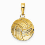 10K / 14K Yellow Gold Gold Polished Volleyball Pendant - Product Photo