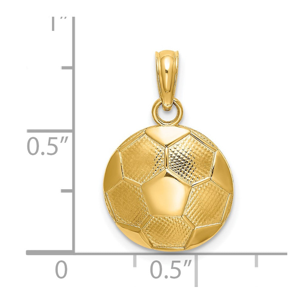 10K / 14K Yellow Gold Soccer Ball Charm - Product Photo