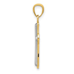 14k Rhodium Polished Cross Pendant - Product Photo