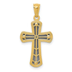 14k Rhodium Polished Cross Pendant - Product Photo