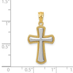 14k Rhodium Polished Cross Pendant - Product Photo