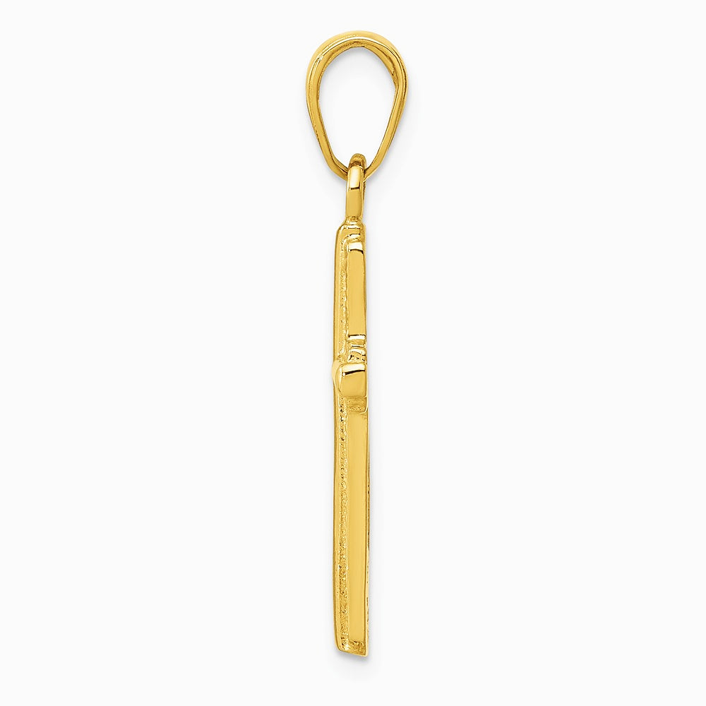 10K / 14K Yellow Gold Cross Pendant - Product Photo
