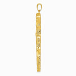10K / 14K Yellow Gold Large Textured Cross Pendant - Product Photo
