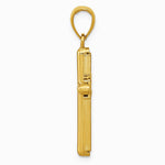 10K / 14K Yellow Gold Gold Polished Beveled Stick Cross W/Frame Pendant - Product Photo