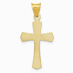 14K Yellow Gold Polished Satin and Diamond-Cut Crucifix Pendant - Product Photo