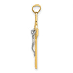 14K Two-Tone St. Benedict Medal Crucifix Cross Pendant - Product Photo