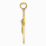 14K Two-Tone St. Benedict Medal Crucifix Cross Pendant - Product Photo