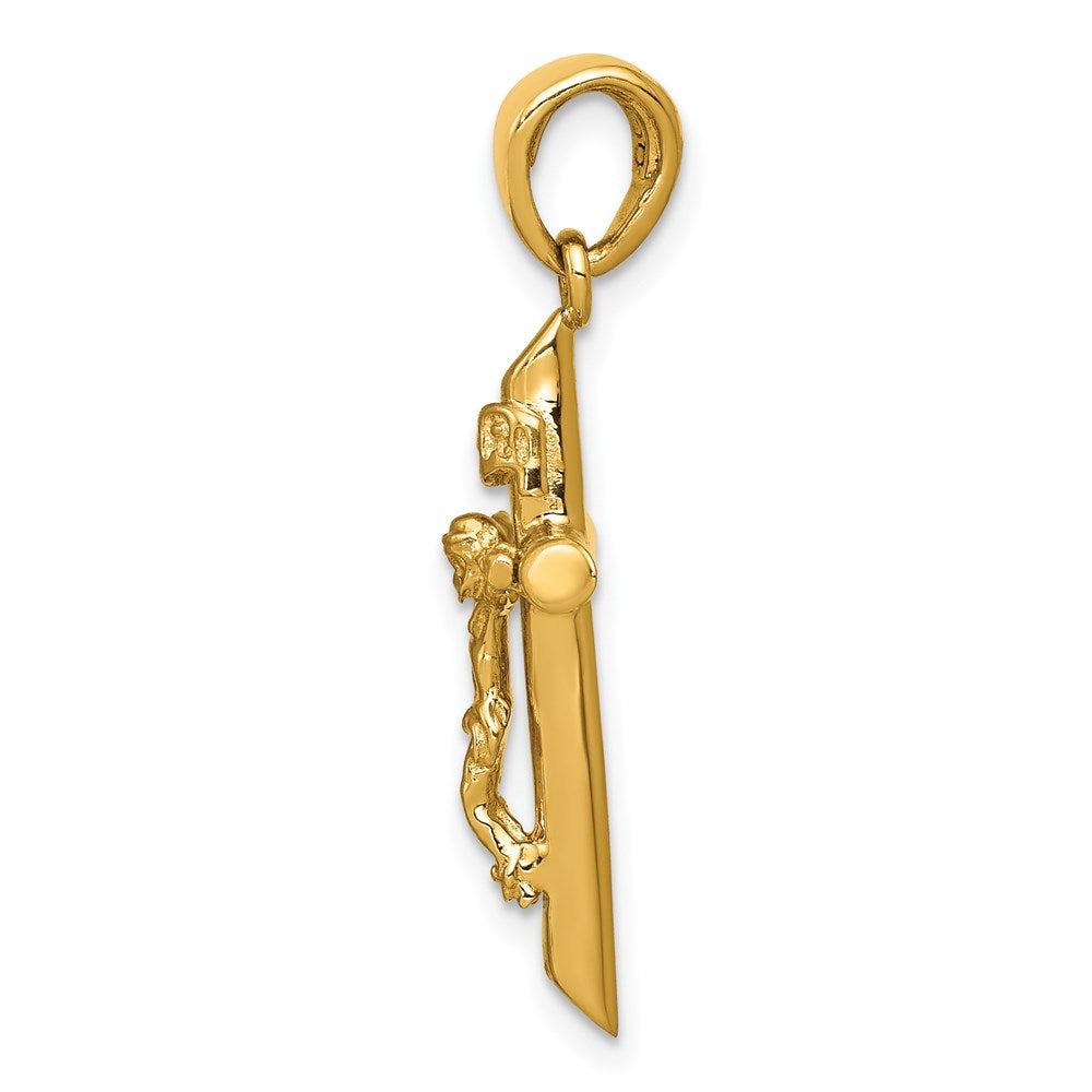 10K / 14K Yellow Gold Gold Polished 2-D Crucifix with Jesus on Cross Pendant - Product Photo