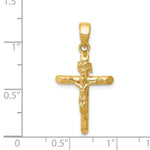 10K / 14K Yellow Gold Gold Polished 2-D Crucifix with Jesus on Cross Pendant - Product Photo