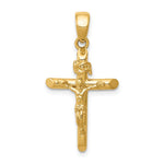 10K / 14K Yellow Gold Gold Polished 2-D Crucifix with Jesus on Cross Pendant - Product Photo