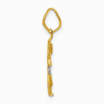 14K Yellow & Rhodium with Rhodium Diamond-Cut Polished Baby Jesus Pendant - Product Photo