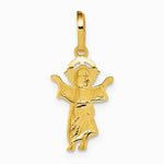 14K Yellow & Rhodium with Rhodium Diamond-Cut Polished Baby Jesus Pendant - Product Photo
