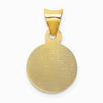 14K Yellow Gold Polished Diamond-Cut Sagrado Corazon Circle Pendant - Product Photo