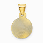 14K Yellow Gold Polished Diamond-Cut Corpus Circle Pendant - Product Photo