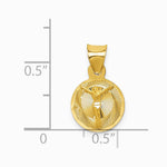 14K Yellow Gold Polished Diamond-Cut Corpus Circle Pendant - Product Photo