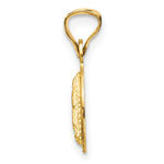 14K Yellow & RH with RH Pol. Diamond-Cut Lady Of Guadalupe Circle Pendant - Product Photo