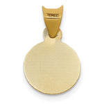 14K Yellow & RH with RH Pol. Diamond-Cut Lady Of Guadalupe Circle Pendant - Product Photo