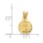 14K Yellow & RH with RH Pol. Diamond-Cut Lady Of Guadalupe Circle Pendant - Product Photo