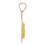 14K Yellow Gold Polished Diamond-Cut Lady Of Guadalupe Circle Pendant - Product Photo