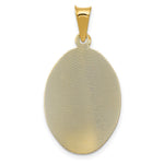 14K Yellow Gold Polished Diamond-Cut Lady Of Guadalupe Oval Pendant - Product Photo