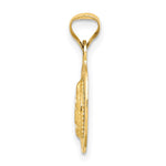 14K Yellow & Rhodium with Rhodium Diamond-Cut Lady Of Guadalupe Oval Pendant - Product Photo