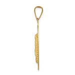 14K Yellow & Rhodium with Rhodium Diamond-Cut Lady Of Guadalupe Oval Pendant - Product Photo