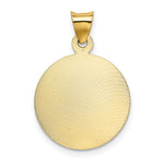 14K Yellow & RH with RH Pol. Diamond-Cut Lady Of Guadalupe Circle Pendant - Product Photo