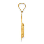 14K Yellow & RH with RH Pol. Diamond-Cut Lady Of Guadalupe Circle Pendant - Product Photo