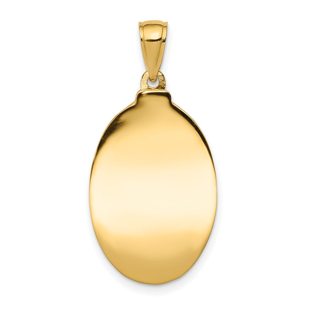 10K / 14K Yellow Gold Saint Anthony Oval Medal Pendant - Product Photo