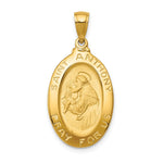 10K / 14K Yellow Gold Saint Anthony Oval Medal Pendant - Product Photo