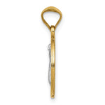 14k With Rhodium Circle St. Benedict Medal Pendant - Product Photo