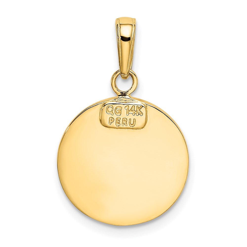 10K / 14K Yellow Gold Saint Michael Medal Pendant - Product Photo